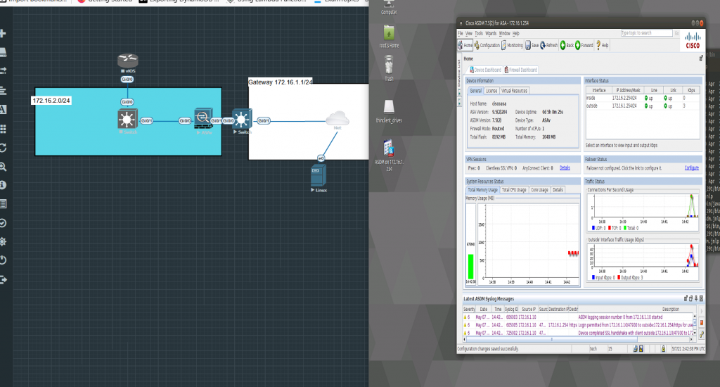 Connecting ASA ASDM on eve-ng ( Google Cloud)