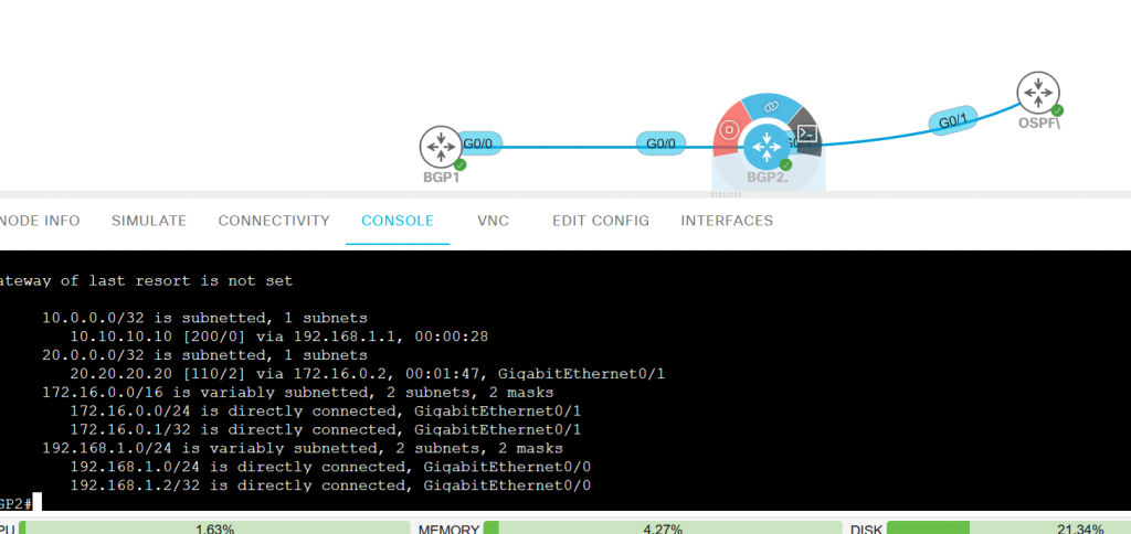 BGP / OSPF – Redistribute-internal